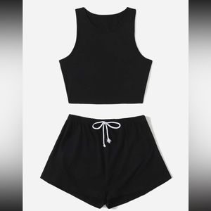 Crop Tank Top and Shorts Set